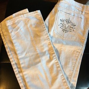 White Paul Frank bootcut jeans